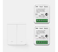 Gettimore Kit interruttore della luce wireless intelligente RF433 Telecomando Controllo vocale e app Nessun cablaggio richiesto per l'automazione domestica Bianco (B)