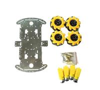 Gettimore Kit telaio auto robot in lega di alluminio 4WD con ruote Mecanum 60 mm, movimento omnidirezionale per robotica educativa e progetti di programmazione fai da te, compatibile con motori TT