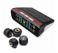 Gettimore Kit TPMS solare wireless con 4 sensori, display LCD, controllo della pressione dei pneumatici, controllo della temperatura in tempo reale, antifurto, per auto up