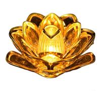 Gettimore Lanterna a LED a forma di loto, con luce LED rossa e oro, sicura e tremolante per la decorazione della casa, luce elettronica compatta (oro)
