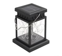 Gettimore Lanterna solare da giardino con pannello integrato, effetto fiamma tremolante, luce LED per esterni, cortile, patio e tavolo (001)