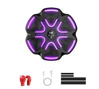 Gettimore Macchina da boxe musicale con luci LED, 9 velocità, 11 modalità, montaggio a parete, 5 livelli di volume, per cardio, fitness, MMA, guanti mezze dita (singolo + bambino)