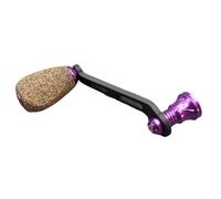 Gettimore Manico a vite in fibra di carbonio da 70 mm per mulinello Daiwa, con pomello in sughero in gomma con due cuscinetti per mulinelli da pesca (viola)