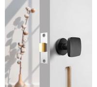 Gettimore Maniglia per porta su un solo lato con design nascosto, in lega di zinco, blocco privacy per camera da letto, bagno, cucina, finitura nera, distanza centrale 7,5 cm