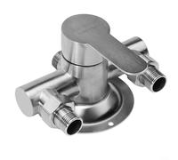 Gettimore Maniglia per rubinetto a parete, miscelatore per acqua calda fredda per doccia in acciaio inox per attrezzatura da doccia per bobina in ceramica con interfaccia filettata G1 da 2 pollici