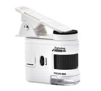 Gettimore Mini microscopio tascabile 8X con adattatore per telefono, 12 vetrini inclusi per l'istruzione di laboratorio scientifico, design compatto portatile per bambini e adulti