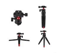 Gettimore Mini treppiede da 23 cm per tablet DSLR Mirrorless, in lega di alluminio, compatto da 14", montaggio a vite, supporto stabile per desktop ad angolo basso (kit treppiedi)