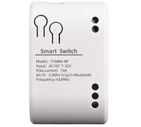 Gettimore Modulo relè intelligente per interruttore Tuya a 1 via, ingresso 12V AC7-32V, corrente massima 10A 2200W, alloggiamento ABS, bianco, compatibile con telecomando Smart Home tramite app o