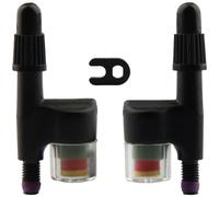 Gettimore Monitoraggio della pressione dei pneumatici per valvola Presta, estensione in lega di alluminio da 40 mm con indicatore PSI a 3 colori (verde/giallo/rosso), confezione da 2