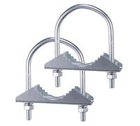 Gettimore Morsetto a U resistente per montaggio su palo dell'antenna, compatibile con CB Ham TV e Yagi, staffa in metallo, confezione da 2