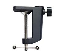 Gettimore Morsetto da tavolo in lega di alluminio con staffa a forma di I, resistente forma a C per supporto microfono, tubo flessibile o accessori, rotazione a 360°, cuscinetti protettivi in spugna
