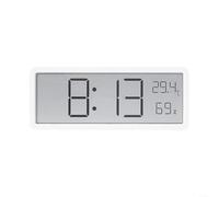 Gettimore Orologio da parete digitale con display LCD, temperatura e umidità, data/settimana/ora legale, USB o alimentato a batteria, sveglia da tavolo o da appendere per camera da letto, bianco