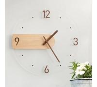 Gettimore Orologio da parete minimalista nordico 30,5 cm con movimento silenzioso, realizzato in legno di noce nero e acrilico