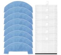 Gettimore Panno mocio e filtro kit per robot aspirapolvere Ultenic D10 14 pezzi accessori con 6 stracci e 8 filtri in tessuto non tessuto carta filtro bianco/nero/grigio