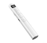 Gettimore Penna per presentazioni wireless avanzate, display digitale PowerPoint Clicker, distanza di controllo 100 m, ricaricabile con ricevitore USB (bianco)