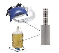 Gettimore Pietra di diffusione in acciaio inox da 0,5 e 2 micrometri, strumento di aerazione per la carbonatazione della birra con 1/4 Barb per birra fatta in casa, vino e seltzer, mosto ossigenante e