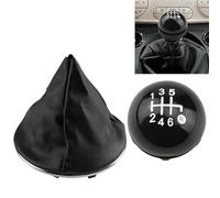 Gettimore Pomello del cambio manuale a 6 marce per Fiat 500 2012-2018, compatibile con OEM 55344048, pomello del cambio in plastica e metallo nero lucido bianco e nero