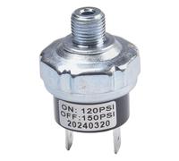 Gettimore Pressostato per compressore d'aria, 120-150 PSI/170-200 PSI con filettatura 1/8 NPT e 1/4 NPT per sistemi da 12 V 24 V CC, valvola di autoregolazione elettrica per applicazioni di serbatoi