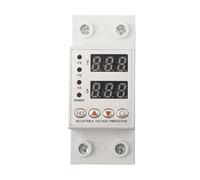 Gettimore Protezione regolabile da sovratensione e sovracorrente per montaggio su guida 40A/63A con protezione da sottotensione, misurazione dell'elettricità, autoresettante, 230 VAC 50/60 Hz, bianco