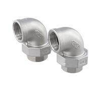 Gettimore Raccordo a gomito a 90 gradi in acciaio inossidabile 304, 2 pezzi, 1 pollice BSP femmina x 1 pollice BSP femmina ad angolo retto per sistemi di tubazioni industriali
