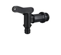 Gettimore Rubinetto di raccolta dell'acqua piovana in plastica con attacco push-fit, nero, filettatura grossa 26,2 mm, giunto per tubo da 17 mm