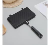 Gettimore Sandwich Maker da campeggio con rivestimento antiaderente, cottura a doppio lato, riscaldamento rapido, 37 x 24 x 4 cm, nero