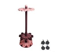 Gettimore Scaffale per canna da pesca con 16 scomparti, girevole a 360 gradi, espositore portatile su ruote, organizer da pavimento per canne da baitcasting, installazione senza trapano, rosa viola (3