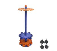 Gettimore Scaffale per canna da pesca con 16 scomparti, girevole a 360 gradi, espositore portatile su ruote, organizer da pavimento per canne da baitcasting, installazione senza trapano, rosa viola (2