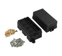 Gettimore Scatola dei fusibili a lama a 12 vie con relè a 4 pin 12 V 40 A e terminali a forcella, custodia ignifuga PA6 a prova di spruzzi per sistemi elettrici di auto, camper, marine, rimorchi e