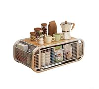 Gettimore Scatola portaoggetti multistrato per tavolo da pranzo, struttura in ferro stabile, ripiano da appoggio con visibilità trasparente, 49 x 25 x 18 cm (B)