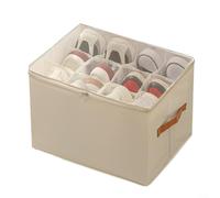 Gettimore Scatola portaoggetti pieghevole in tessuto con divisori regolabili multipli per organizzare le calzature e ridurre l'ingombro negli spazi domestici (beige)