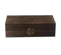 Gettimore Scatola portaoggetti rettangolare in legno, naturale/chiaro/scuro, 20 x 10 x 6 cm, stile retrò, con fibbia in metallo, lucidatura manuale, per organizzazione della casa e ricordi