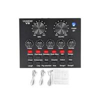 Gettimore Scheda audio esterna per computer e telefono cellulare, adattatore audio professionale V8 con qualità audio migliorata, compatta, 18,5 x 13 x 4,5 cm, design in plastica nera, per