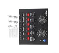 Gettimore Scheda audio esterna professionale V8 per giochi in diretta streaming, kit di interfaccia audio portatile in plastica per PC mobile, nero
