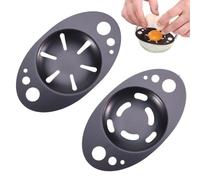 Gettimore Separatore per albume d'uovo in acciaio inox con design a 6 fori per filtrare facilmente il tuorlo e spelare erbe, confezione da 2