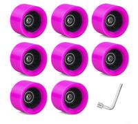 Gettimore Set di 8 ruote per pattini a rotelle in poliuretano con cuscinetti in acciaio al carbonio per pattini a doppia fila e in linea per parchi, asfalto, per skateboard quad, antiscivolo e