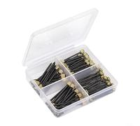 Gettimore Set di 90 chiodi da appendere per quadri, in 3 misure, materiale rame, finitura nera, minimi danni alla parete, design riutilizzabile, in scatola portatile, cornici, specchi, opere d'arte