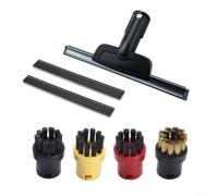 Gettimore Set di spazzole per pulitore a vapore 7 in 1, include spatola e spazzole rotonde SC2 SC3 SC4 SC5, parti in plastica nera