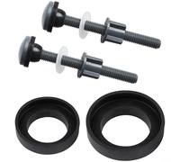 Gettimore Set di viti per WC per serbatoio con anelli di tenuta in schiuma da 5,1 cm e 7,6 cm, elementi di fissaggio in plastica, installazione valvola di scarico della cisterna