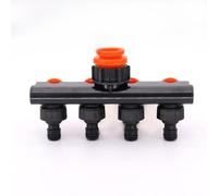 Gettimore Splitter per tubo da giardino a 4 vie con valvole di controllo del flusso individuali, compatibile con connettori rapidi da 1/2" e 3/4", deviatore d'acqua in plastica per irrigazione da