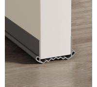 Gettimore Striscia di guarnizione inferiore della porta, 96 cm, per fessure, in PVC, antivento, per aria condizionata, isolamento acustico e antipolvere, per porte larghe 35-55 cm, marrone/bianco