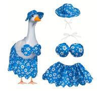 Gettimore Summer Hawaiian Goose Costume Set con Cappello e Gonna 23 Pollici Esterno Portico Oche Decorazione per Rosso