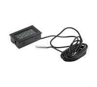Gettimore Termometro digitale con display LCD e sonda, temperatura da -50 a +110 per intervallo, 1 m C5 m cavo nero per interni, esterni, acquario o terrario, batteria inclusa (2 metri)
