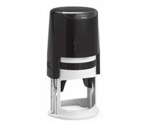 Gettimore Timbro rotondo autoinchiostrante con supporto per ufficio, lavoro, uso personale, 40 mm, rosso