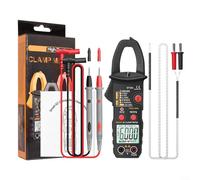 Gettimore TRMS - Morsetto digitale 600 A AC, 6000 conteggi per multimetro automatico con NCV, temperatura, torcia, memorizzazione dati (colore nero)