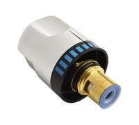 Gettimore Valvola a cartuccia di flusso e testa per miscelatore termostatico a T, maniglia di controllo in plastica ABS con finitura cromata a specchio