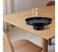 Gettimore Vassoio rotondo in ABS, versatile per gioielli, cosmetici, snack, cucina, camera da letto, soggiorno, nero