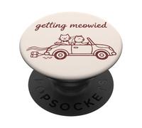Getting Meowied Gatto Matrimonio Sposa Sposo Divertente PopSockets PopGrip Adesivo