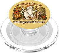 Getting My Steps in Walking With The Lord Christian Cat PopSockets PopGrip per MagSafe