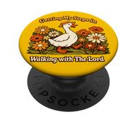 Getting My Steps in Walking With The Lord Christian Floral I PopSockets PopGrip Adesivo